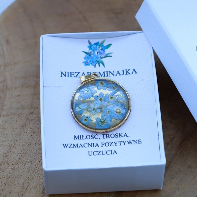 naszyjniki - inne Złota duża zawieszka Niezapominajki ??