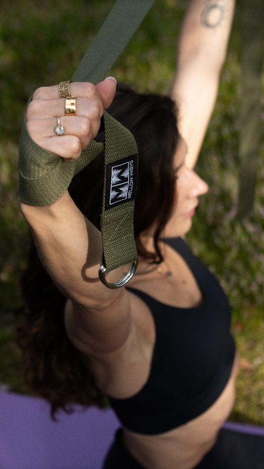 akcesoria do jogi Bawełniany pasek do jogi i do rozciągania 3,8x250cm Fern