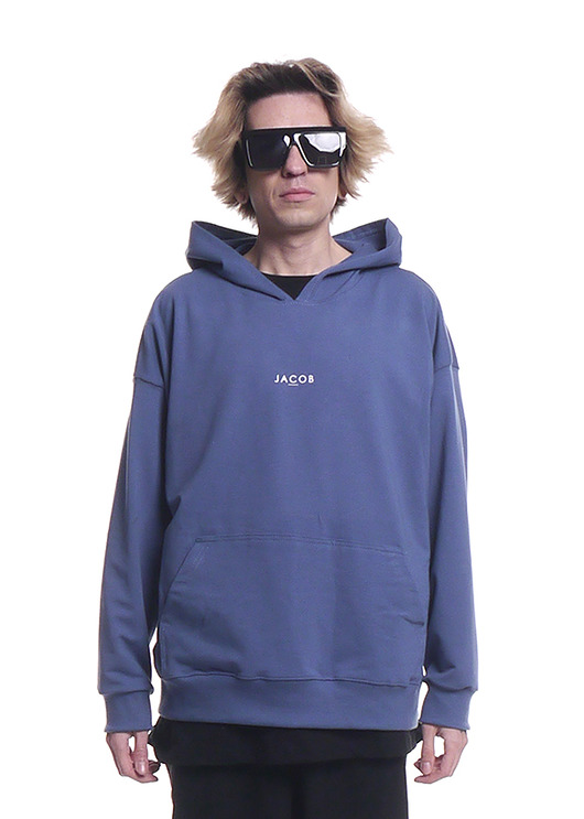 bluzy męskie Bluza hoodie oversize chabrowa