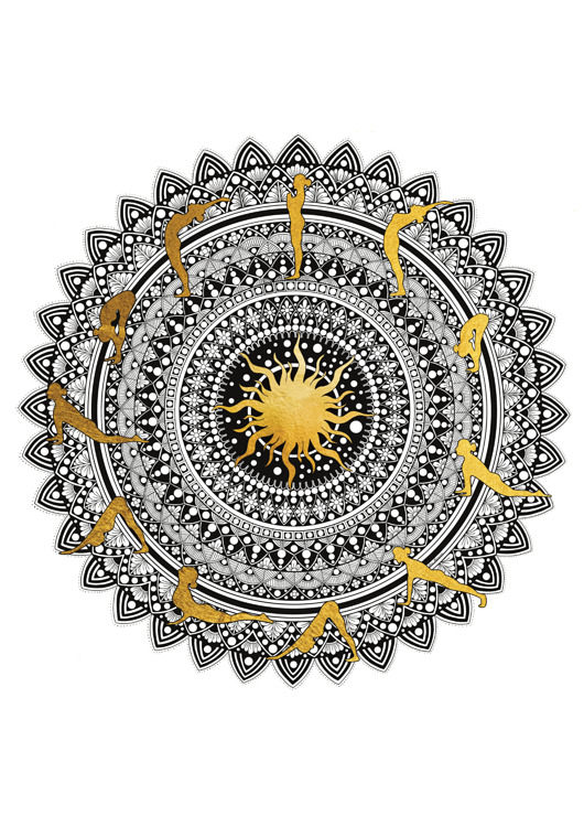 grafiki i ilustracje Mandala nr 47, Surya Namaskar
