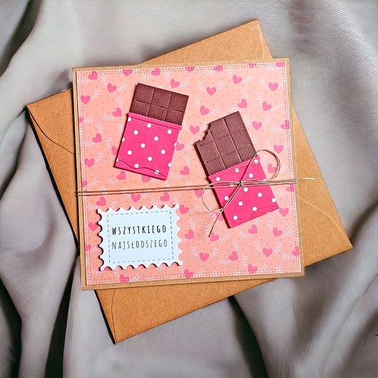 kartki scrapbooking Wszystkiego najsłodszego : czekolada :: kartka uniwersalna..