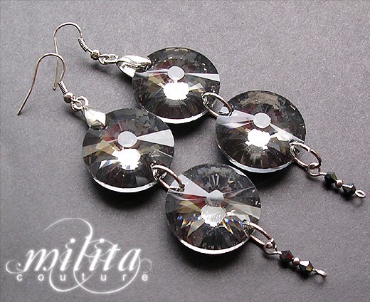 Duble Crystal Black Diamond - Kolczyki milita nikonorov