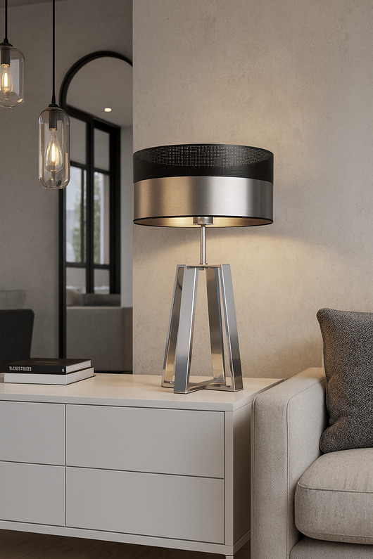lampy stołowe Duża lampa stołowa do salonu THOR GLAM w stylu glamour