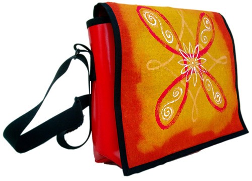 Torba z plandeki z ręcznie malowaną mandalą freehand