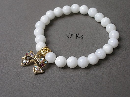 White bow -  bransoletka KiKa pracownia