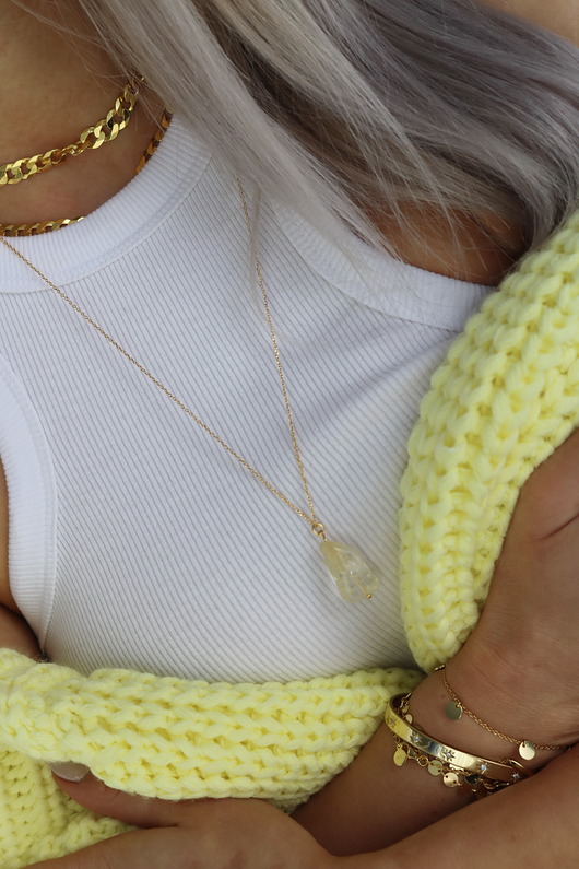Naszyjnik ozdobiony cytrynem srebro 925 Coccola JEWELLERY