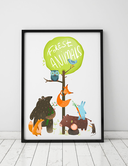 plakat. zwierzęta leśne (format A3) Love Life and Forest