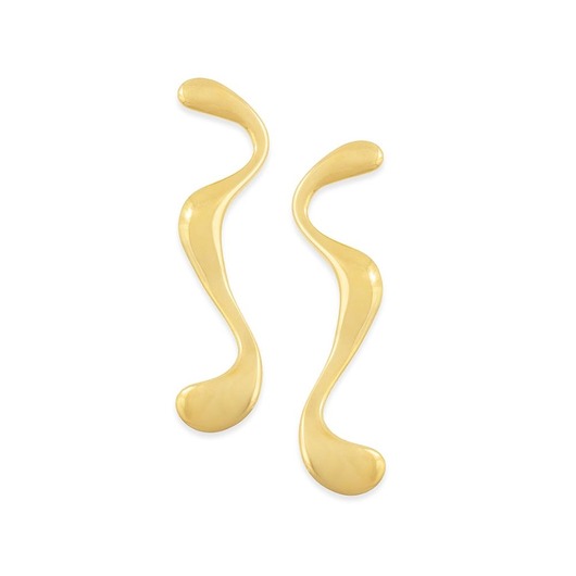 biżuteria różna Pozłacane kolczyki płynące złoto - kolczyki sztyfty ze stali szlachetnej