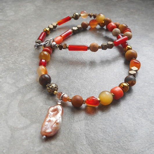 srebrne naszyjniki Złota jesień srebro 925