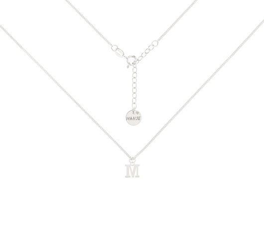 chokery Srebrny choker pancerka z literką