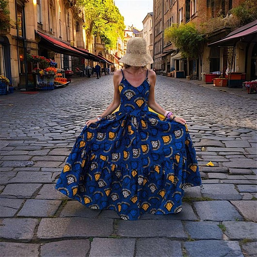 sukienki maxi damskie Sukienka afrykańska maxi odkryte plecy