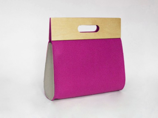 Big felt bag pink&beige moo studio