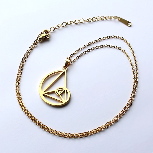 złote naszyjniki Wisior ze spiralą Fibonacciego