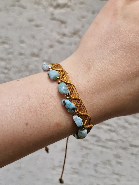 bransoletki z kamieni naturalnych Bransoletka Larimar & Hematyt