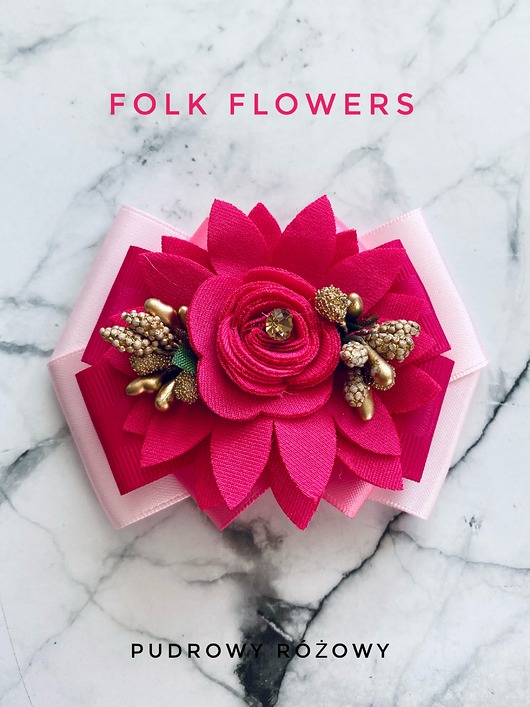 broszki Brosza z kolekcji FOLK Flowers z kolorowym kwiatem New