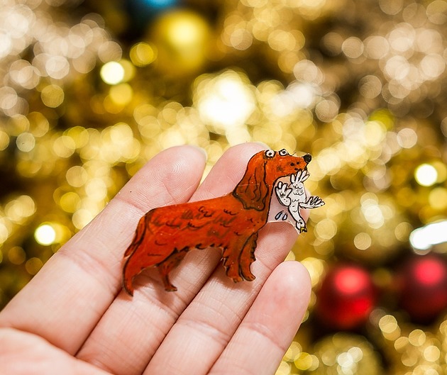 broszki Myśliwska broszka z cocker spanielem