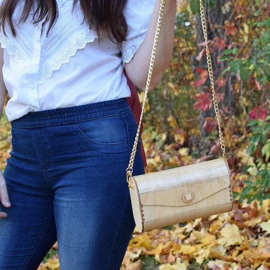 Drewniana torebka naturalna  iziartwear