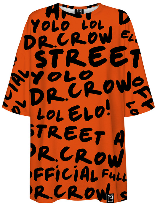 t-shirt damskie DR.CROW T-shirt Damski Oversize DrCrow Orange