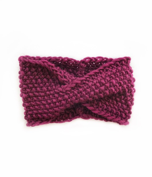 Opaska z wełny peruwiańskiej Deep Wine Holy Alpaca Knit