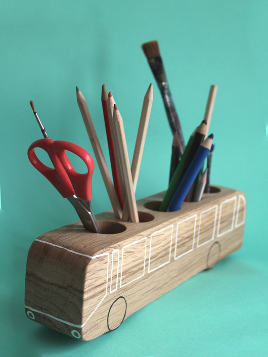 klocki i zabawki drewniane Sorter drewniany Magiczny Autobus/naturalny