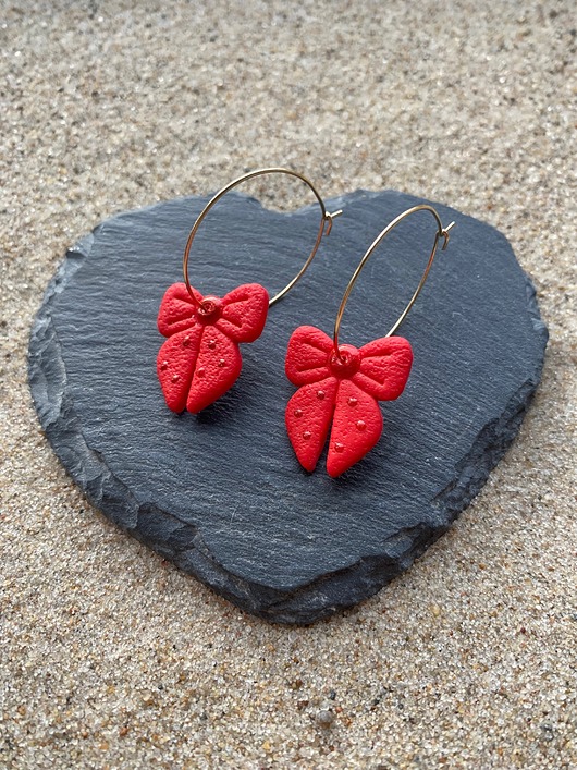 kolczyki z masy plastycznej Kolczyki Kokardki 