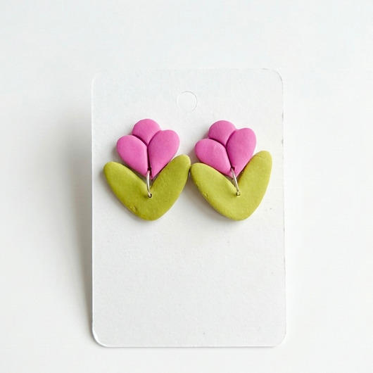 kolczyki z masy plastycznej Kolczyki Tulipany