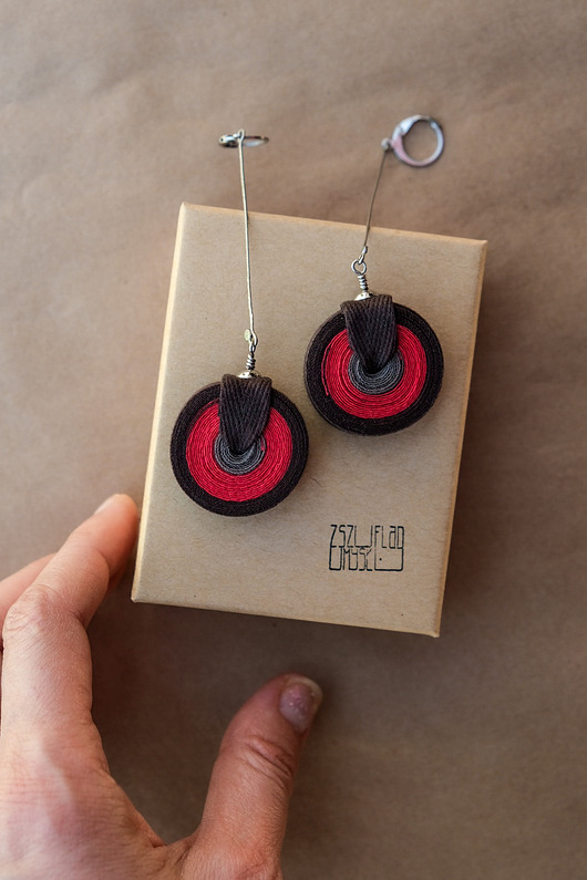 kolczyki soutache Długie kolczyki etniczne Premium. Biżuteria folk w ciepłych kolorach.