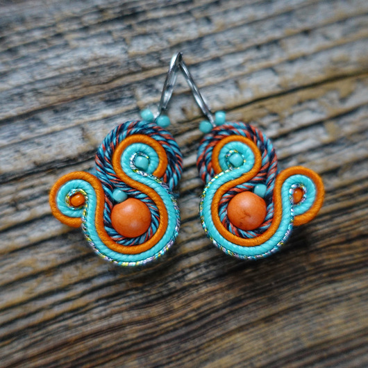 kolczyki soutache Małe kolczyki sutasz
