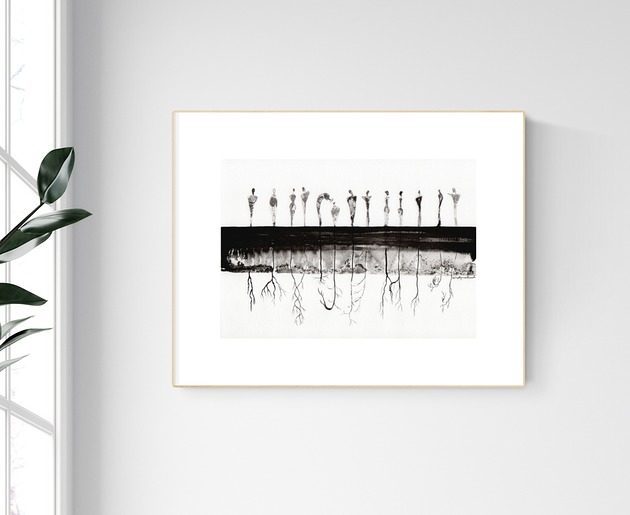grafika 30 x 21 cm  wykonana ręcznie, abstrakcja Krystyna Siwek Art