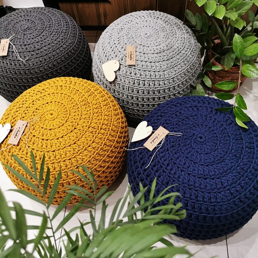 pufy do siedzenia Pufa pleciona M 45x30