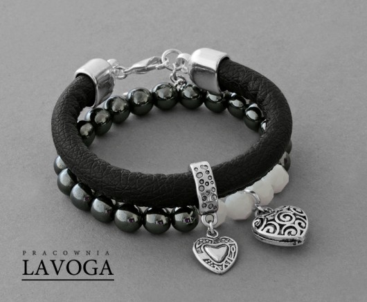 Hematite, crystal & strap with pendant. Lavoga