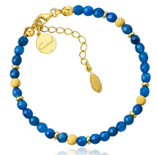 Bransoletka z agatów i srebra 925 pozłacanego Coccola JEWELLERY