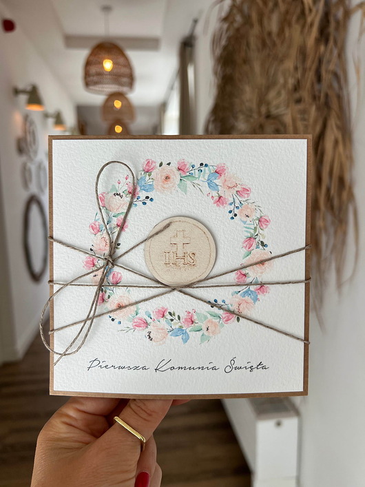 kartki na komunię Najpiękniejsza ręcznie robiona kartka komunijna