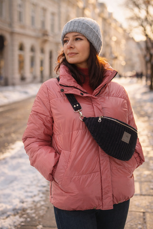 saszetka nerka Sztruksowa  nerka czarna