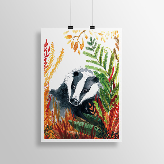 Plakat jesienny borsuk WYTWOR 