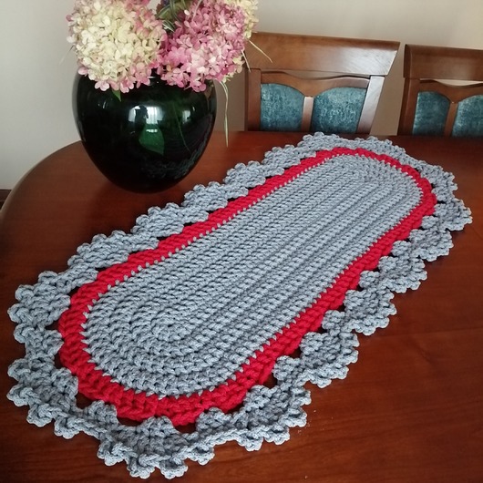 obrusy i serwetki Bieżnik owalny ze sznurka 40cmx100cm