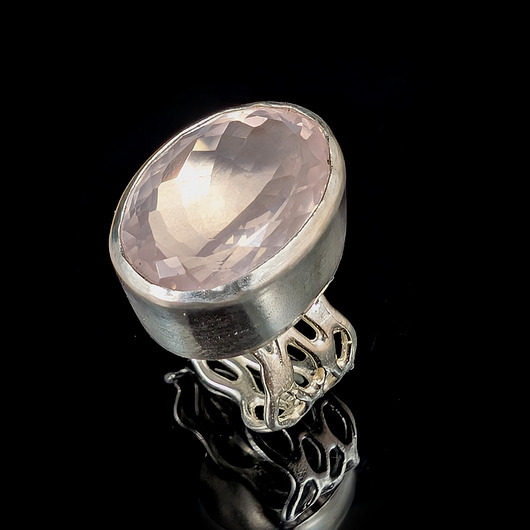 pierścionki srebrne Pierścionek królewski kwarc różówy