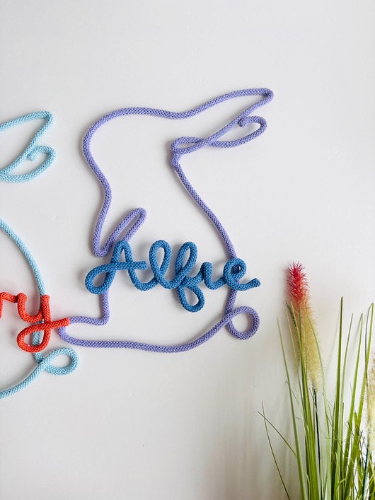 pokój dziecka - różne Królik z imieniem personalizowana dekoracja wielkanocna do pokoju dziecka