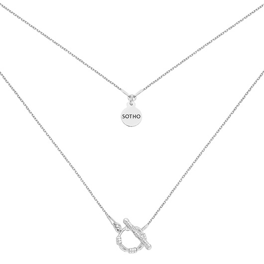 srebrne naszyjniki Srebrny naszyjnik z ozdobnym zapięciem