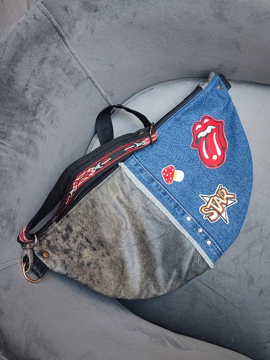 torby na ramię Torebka półksiężyc Jeans upcykling