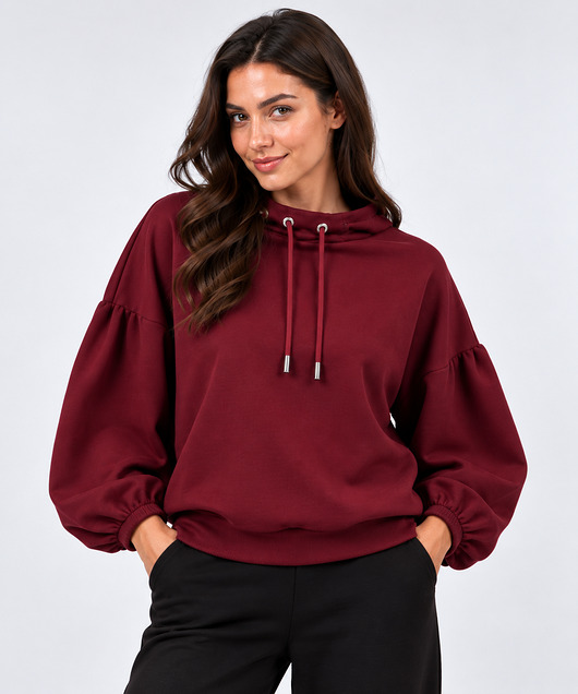 bluza bez kaptura damska Bluza ,,ARIA" zgaszone bordo