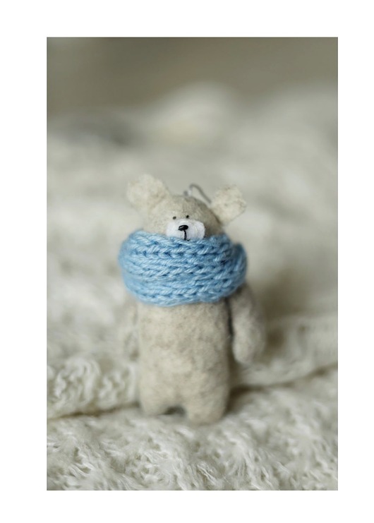 dekoracje świąteczne Zawieszka miś w szaliku, na choinkę/ do torebki