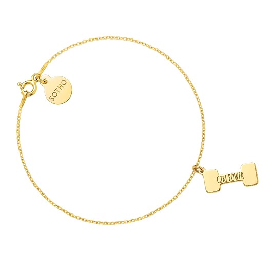 bransoletki srebrne Złota bransoletka ciężarek GIRL POWER