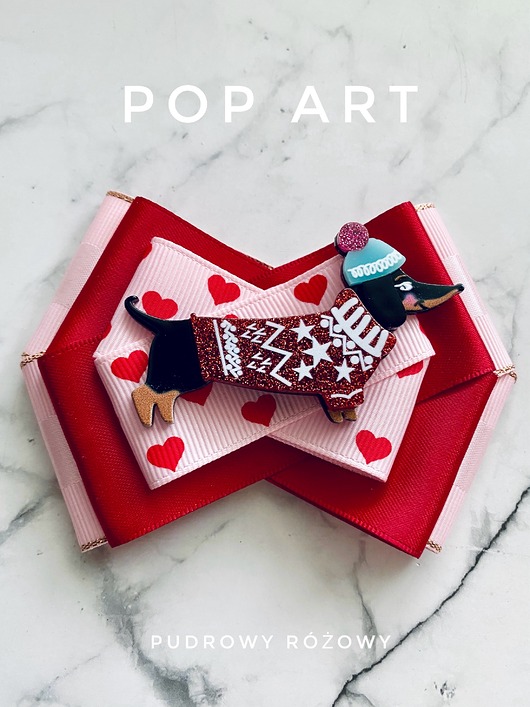 broszki Kolekcja Pop Art Dog Zimowy Jamnik