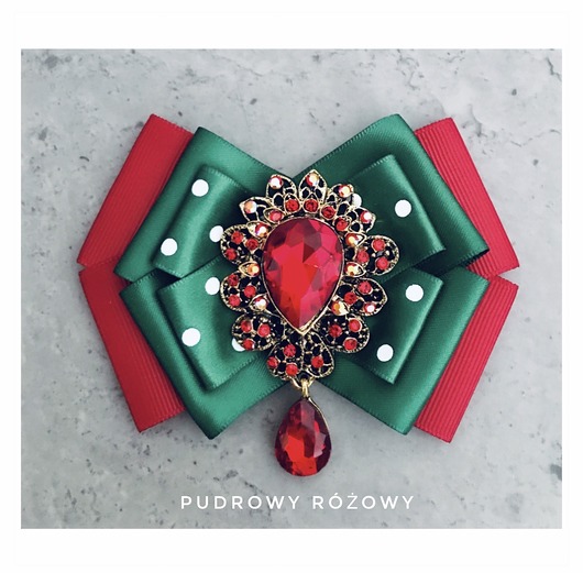 broszki Świąteczna Brosza z dużym kryształem NEW Mikołajki