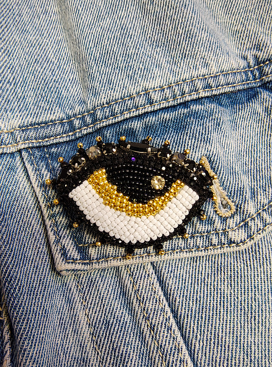 broszki Wyjątkowa broszka OKO  handmade rękodzieło unikat