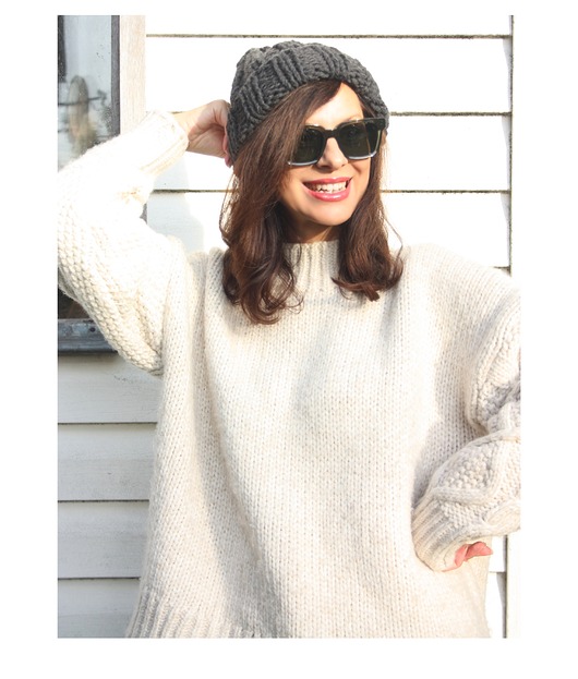 czapki damskie Szara czapka z wełną