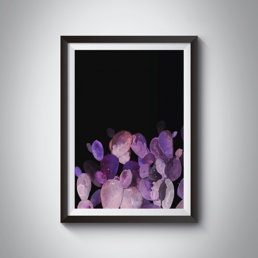 AKWARELOWE KAKTUSY FIOLETOWE 010 50x70cm ILOBAHIE
