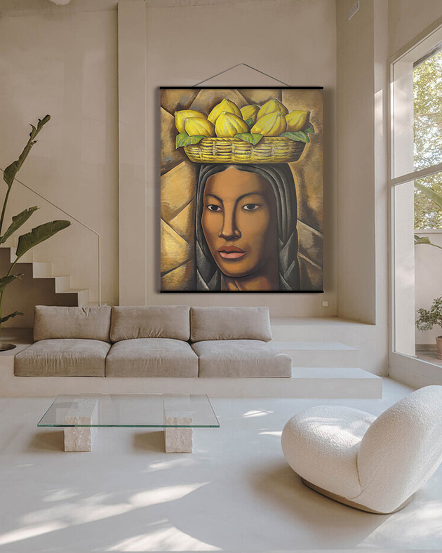 grafiki i ilustracje Duży obraz na płótnie - Indianka - Alfredo Ramos Martinez.