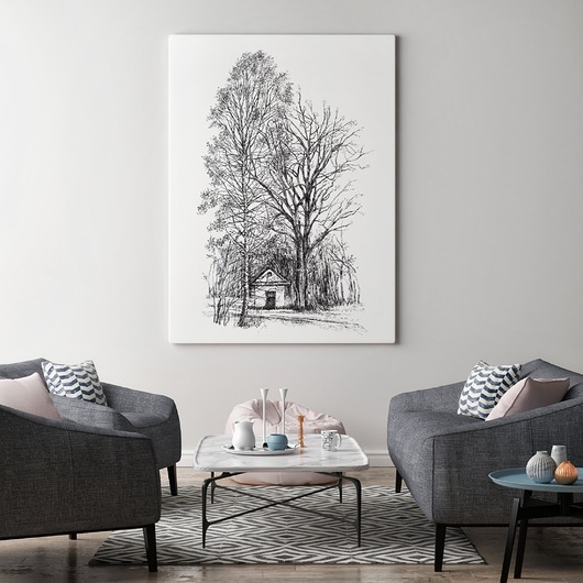 grafiki i ilustracje Pejzaż z kapliczką